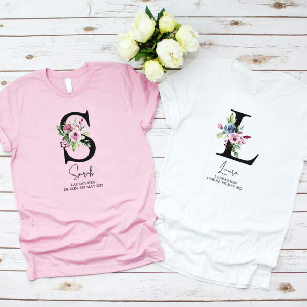 Floral Letter Hen T shirt
