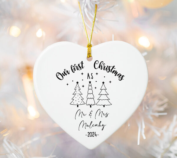 Our First Christmas as... Heart Tree Decoration