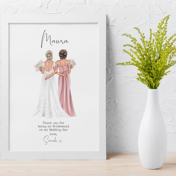 Bride and Friend Framed Print