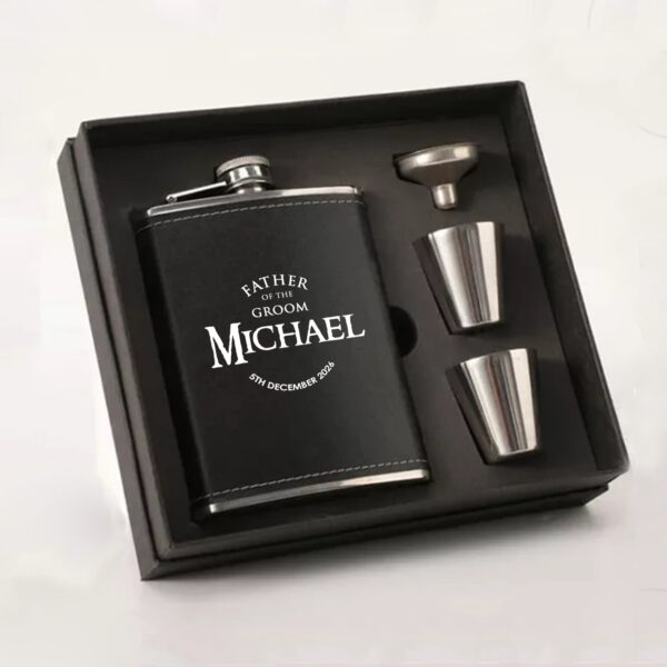 Father of the Bride/Groom Hip Flask Gift Set