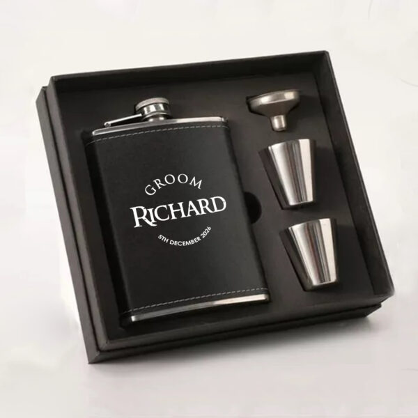 Groom Hip Flask Gift Set
