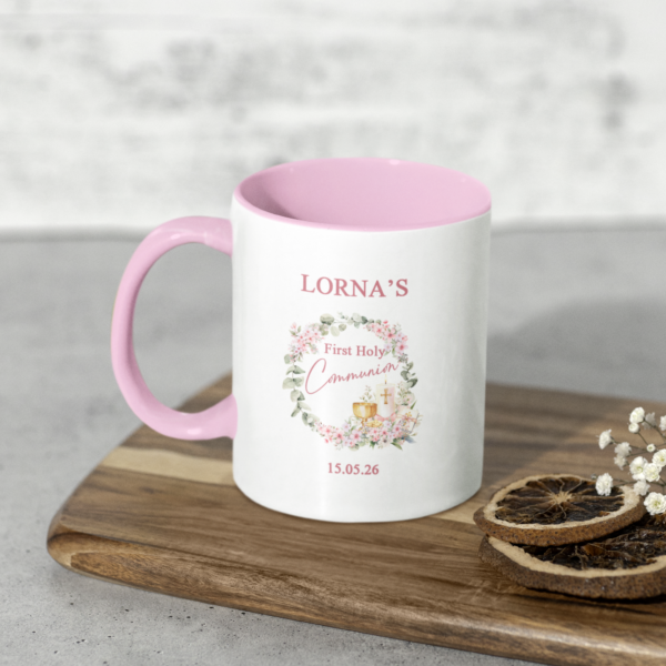 Pink/White Communion Mug